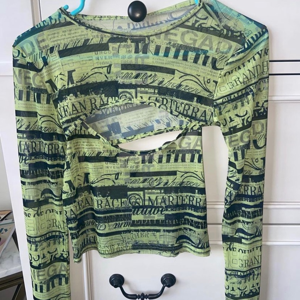 Too shop Printed Mesh Top